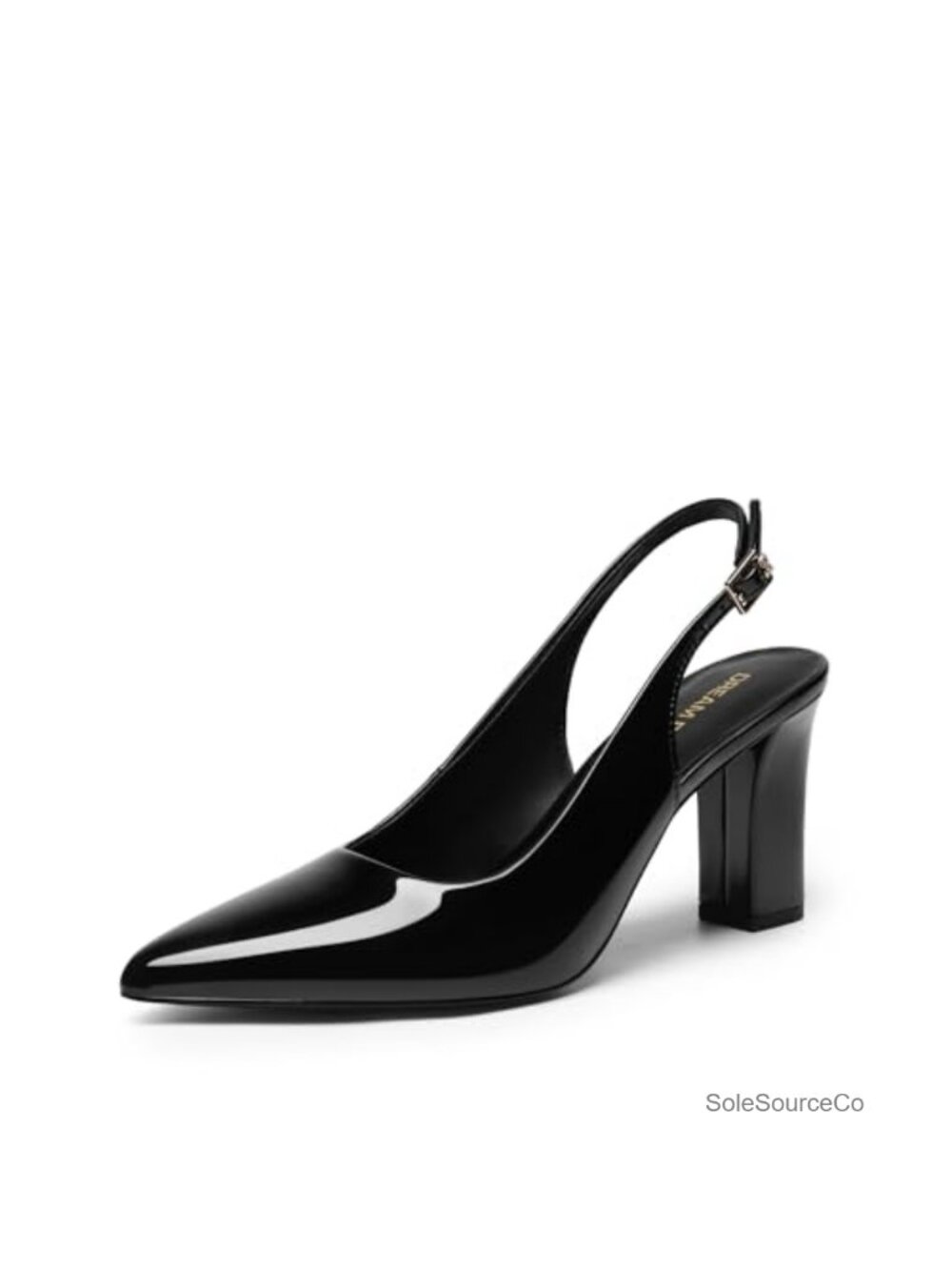 DREAM PAIRS Slingback High Chunky Heels Pumps Women's Block Heel Pointed Toe